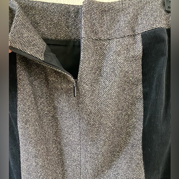 Gucci Vintage Knee Length Color-block Lined Black Grey Wool Pencil Skirt Size 6 - Picture 6 of 9